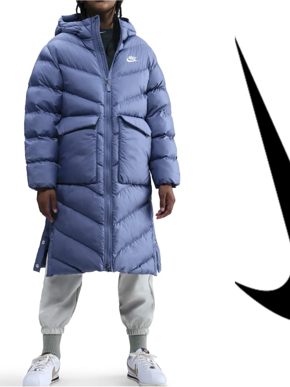 Nike Big Kids' Therma-FIT Water Repellent Full-Length Hooded Puffer Parka*NWT